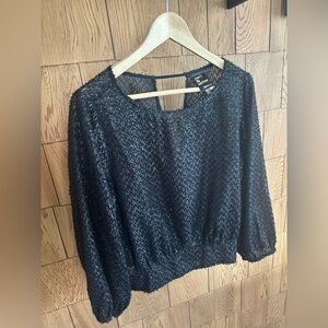 Reitmans Black Textured Blouse